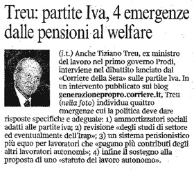 Treu sulla Riforma delle Partite IVA